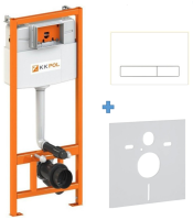 KK-POL 350/ZPW/425-101-S0 Standard Комплект для монтажа инсталляции, с клавишей M16, цвет белый глянцевый, с прокладкой звукоизолирующей