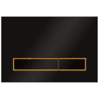 KK-POL 350/PPC/200-00-05(SPP/013/0/K) M08 V3 Пластиковая панель смыва для инсталляции, цвет черный матовый/золото глянец