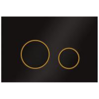 KK-POL 350/PPC/203-00-06(SPP/015/0/K) M11 V4 Пластиковая панель смыва для инсталляции, цвет черный матовый/золото матовый