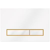 KK-POL 350/PPB/040-00-06(SPP/040/0/K) M08 V4 Пластиковая панель смыва для инсталляции, цвет белый глянец/золото матовый