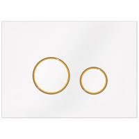 KK-POL 350/PPB/045-00-05(SPP/045/0/K) Vitrum Grande V3 Orbis Стеклянная панель смыва для инсталляции, цвет стекло белое/золото глянец