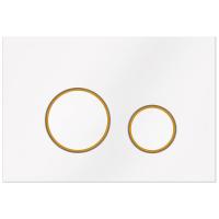 KK-POL 350/PPB/042-00-06(SPP/042/0/K) M11 V4 Пластиковая панель смыва для инсталляции, цвет белый глянец/золото матовый