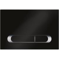 KK-POL 350/PPC/063-00-03 M09 V1 Пластиковая панель смыва для инсталляции, цвет черный матовый/хром глянец