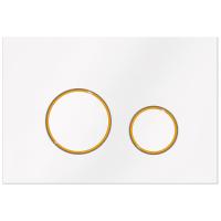 KK-POL 350/PPB/041-00-05(SPP/041/0/K) M11 V3 Пластиковая панель смыва для инсталляции, цвет белый глянец/золото глянец