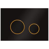 KK-POL 350/PPC/202-00-05(SPP/016/0/K) M11 V3 Пластиковая панель смыва для инсталляции, цвет черный матовый/золото глянец